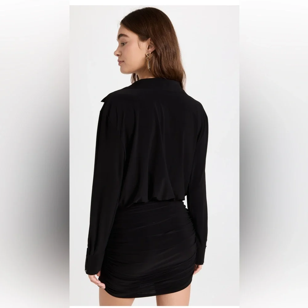 Norma Kamali Boyfriend Shirred Shirt Dress - Picture 3 of 14